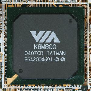 SiS760に続くAthlon 64用ビデオ統合型チップセットとして登場した「K8M800」