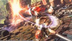 赤い髪の女戦士が無数の敵を相手に壮絶な戦いを繰り広げるアクションゲーム『Heavenly Sword』