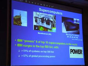 スーパーコンピューターでは、演算能力のトップ10のうち6製品をPowerアーキテクチャー採用機種が占める