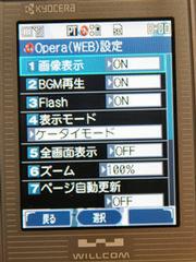 Operaの表示設定画面。Flash Player 6を搭載しており、Flashコンテンツの再生には有償のライセンスキーを購入する必要がある