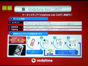 Vodafone live! CASTの概要。コンテンツの画面イメージなど具体的なものは一切明かされなかった