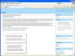 IE7でのClearTypeサポートについて記されたブログを、IE7で表示した状態