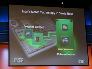 Santa Rosaでの超高速起動は、Robsonと呼ばれるNAND型フラッシュメモリーを搭載したモジュールで実現される