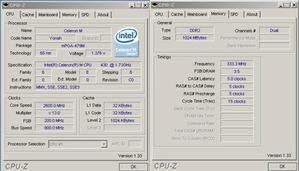 2.6GHz時の“CPU-Z”