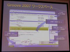 Grooveの基本画面とその説明。参加者の1人がワークスペースを立ち上げて、他の参加者を招いたりツールを設定して共同作業を行なう