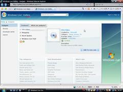“Windows Live Gallery”で公開されているガジェットの例。MSN Videoのガジェットは、自分のホームページからMSNのニュース映像を検索、表示できる