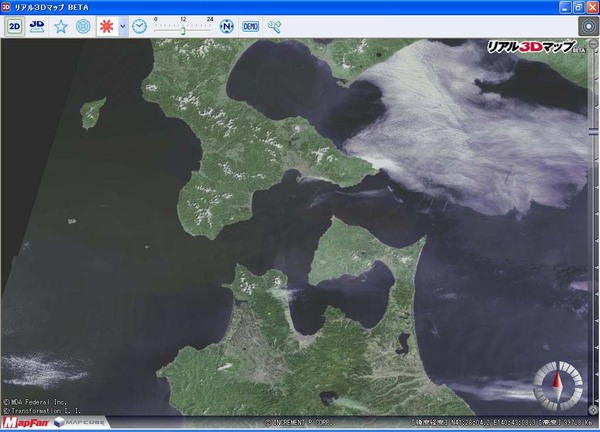 衛星写真で見た津軽海峡