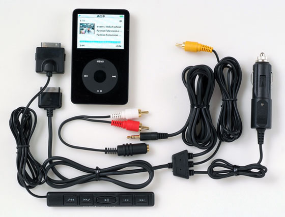 『Car Audio and Video Cable with Remote Control for iPod』