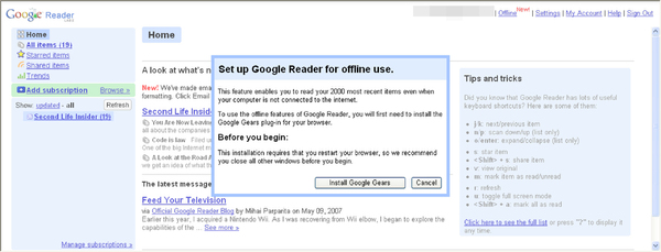 Google Reader画面