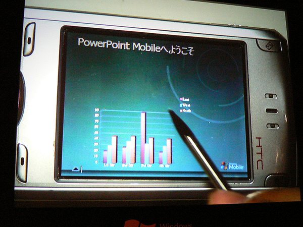 PowerPoint Mobileでスライドデータを表示した様子
