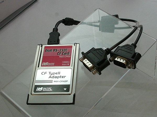 CFカード型のシリアルポートアダプター『REX-CF62』。こちらはRS232Cポートを2つ搭載する。9月発売予定で価格は2万4800円(税別)の予定
