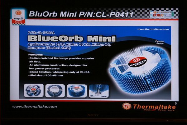 Socket AM2用CPUクーラー「BluOrb Mini」