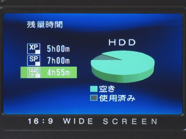 HDDの空き容量はグラフィカルでわかりやすい
