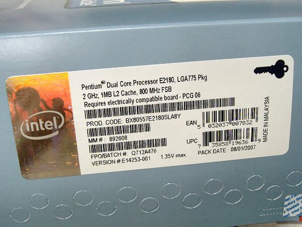 「Pentium Dual Core Processor E2180」