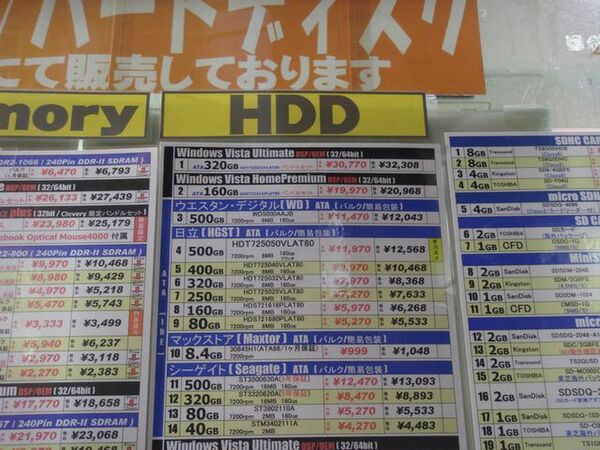 HDD価格表