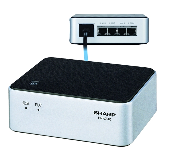 SHARP SHARP PLC （高速電力線通信） アダプター LAN1ポート+LAN4ポートタイプ 初期設定済ペアモデル HN-VA40S