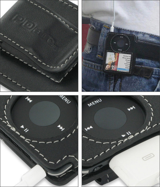 PDAIR レザーケース for iPod nano（3rd Gen）ベルトクリップ付 スリーブタイプ