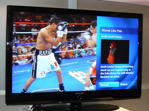 Xbox 360上で動作しているIPTVソフト「Mediaroom」で、HD放送を表示するデモ