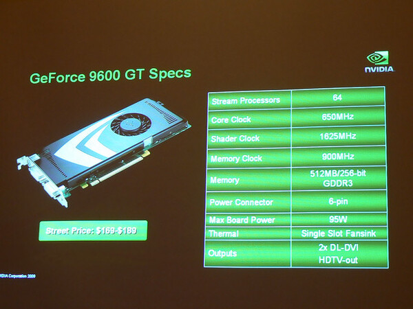 GeForce 9600 GTの主なスペック