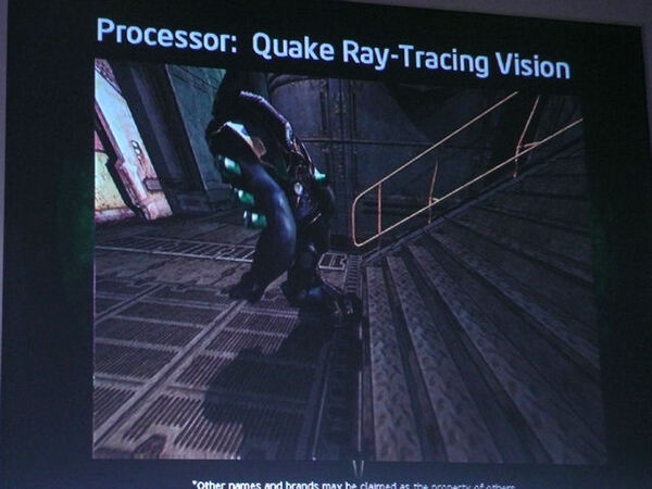 レイトレーシング技法を「Quake」シリーズに応用した画面