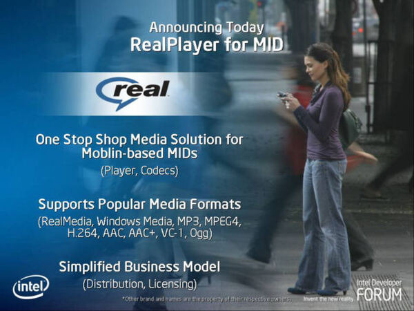 RealはMID向けにReal Playerを提供することを発表