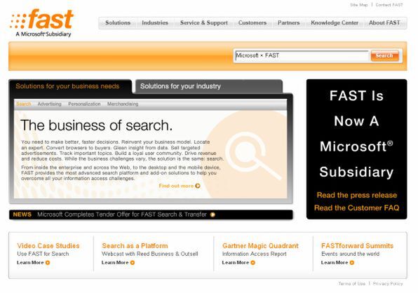 MS、別の検索エンジン「FAST」の買収を完了