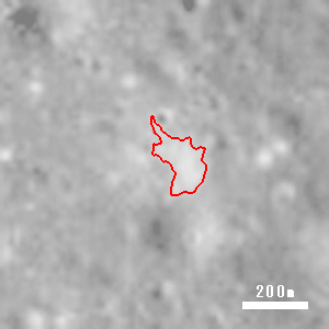 アポロ15号の噴射跡拡大図