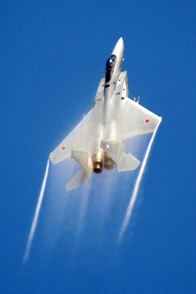 晴れれば北の蒼空に銀色の機体が舞う姿を見ることができるだろう（写真は2007年の百里基地航空祭にて撮影したF-15）