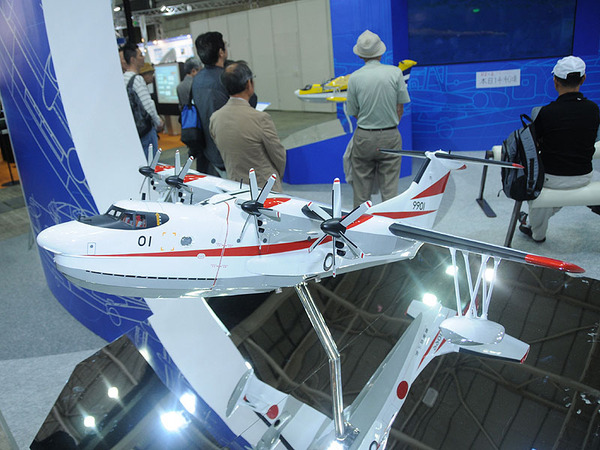 航空宇宙展会場に展示されていたUS-2の模型