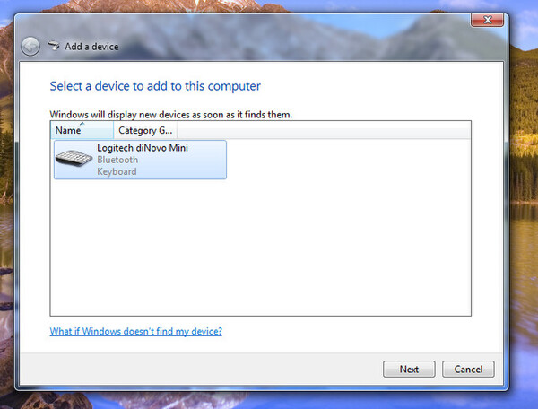 Bluetooth対応キーボードをWindows 7が検出