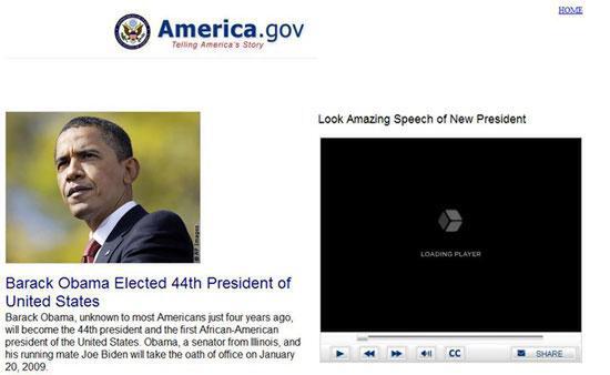 オバマ氏の演説の動画が見られると称するサイト