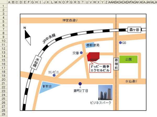 Ascii Jp Excel技を駆使した本格地図 カーブの道や線路もok 前編 1 6