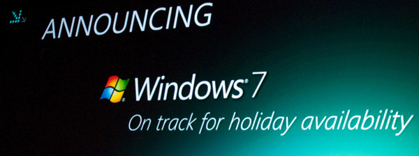 Windows 7のリリース時期に関するスライド