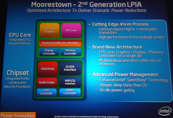 COMPUTEX TAIPEI 2009で披露された「Moorestown」の概要