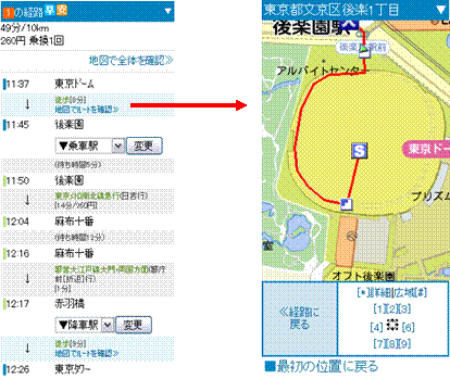 goo地図携帯電話版の利用イメージ