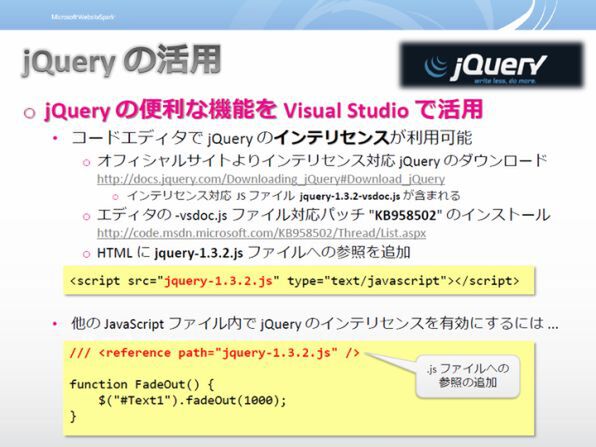Visual StudioでのjQuery活用術