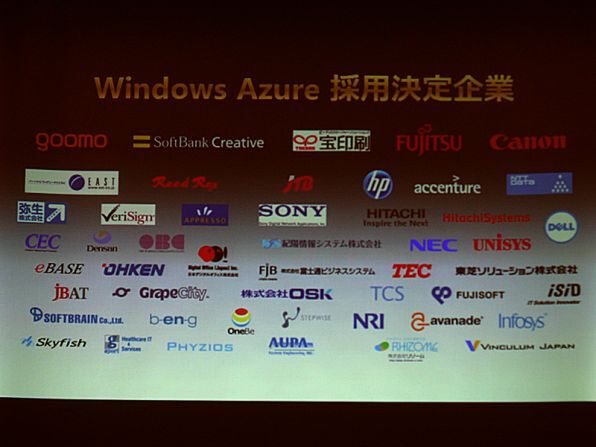 Windows Azure採用決定企業