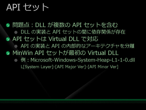 レガシーAPIとの互換性を保つために「Virtual DLL」を用意