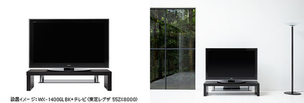 オーディオテクニカの「WX-1400GL」（実売3万円前後）。50V型のテレビまで設置可能