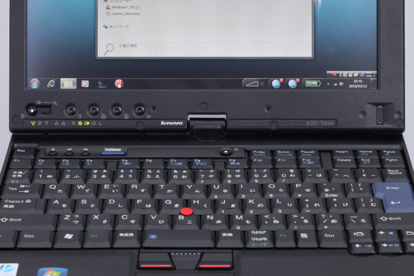 X201のヒンジとタブレット型向けのボタン