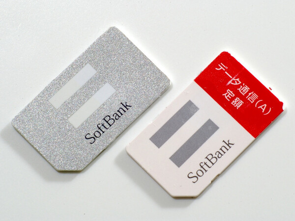 データ定額ボーナスパックの場合、2種類のSIMカードが付属