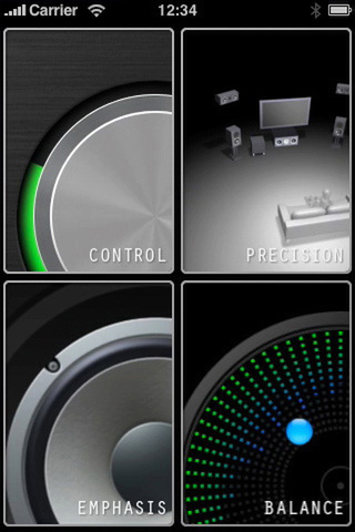 iControlAVのトップ画面。4種類の設定が可能だ