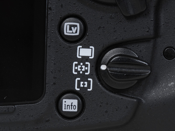 D300Sから「ライブビュー」と「info」ボタンが独立して設けられるようになった