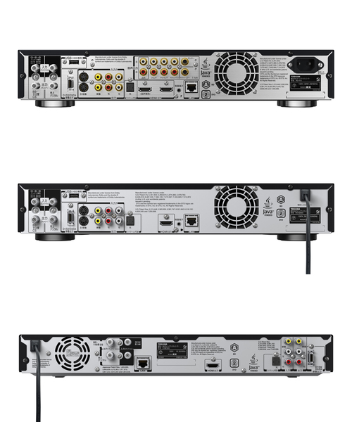 上からRD-X10、RD-BZ800（BZ700、BR600はほぼ同じ）、D-BZ500の背面。X10の豪華さが際立つ