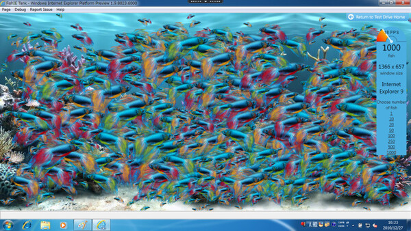 「Fish Tank」で1000匹の魚を表示しても18FPS