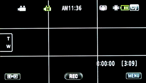 300fpsのハイスピード撮影モードの画面。上部の中央右寄りに「H」マークの緑のカメラアイコンが表示されている