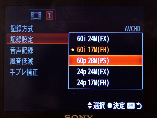 α65と同じく動画撮影は1080/60pに対応（α55は1080/60i）