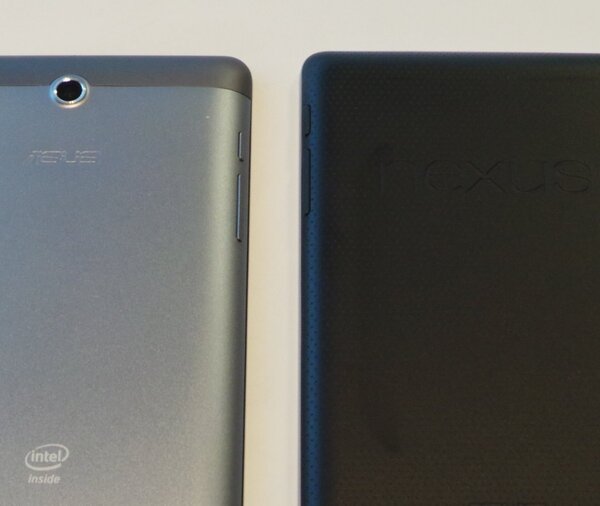 Nexus 7とfonepadは電源スイッチや音量コントロールの位置が逆だ