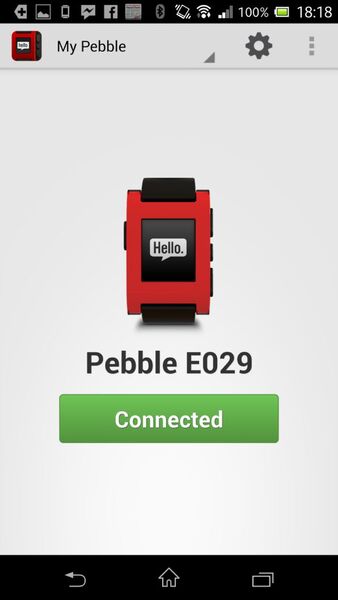 ほどなくPebble Watchが見つかり、設定は完了。以降は自動的にリンクされる