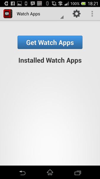 お好みに応じていろいろな腕時計イメージを「Get Watch Apps」から選択してスマートフォン上のPebble AppsからPebble Watch側に転送導入できる